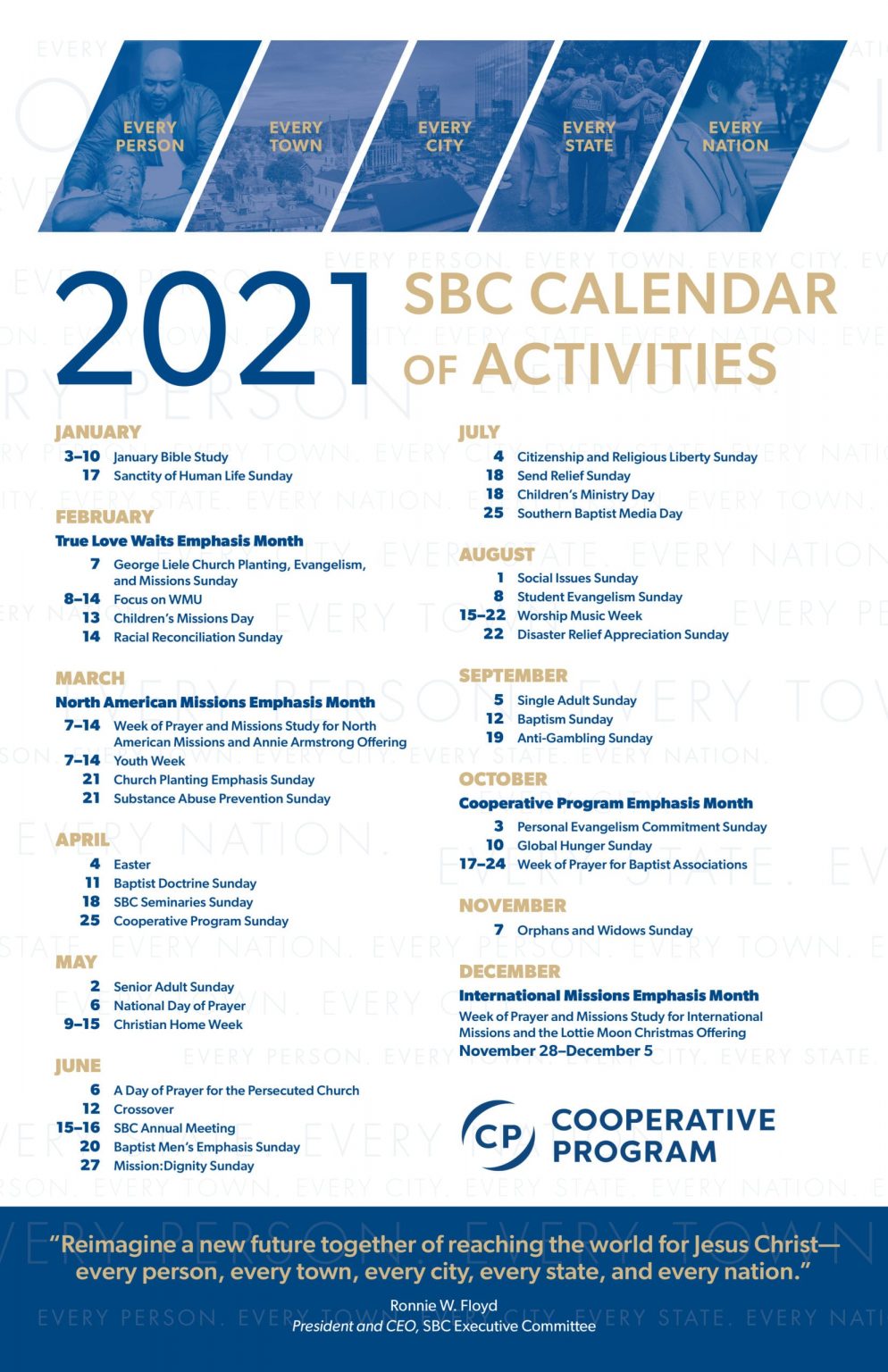 Addition of Liele Day highlights 2021 SBC calendar • Biblical